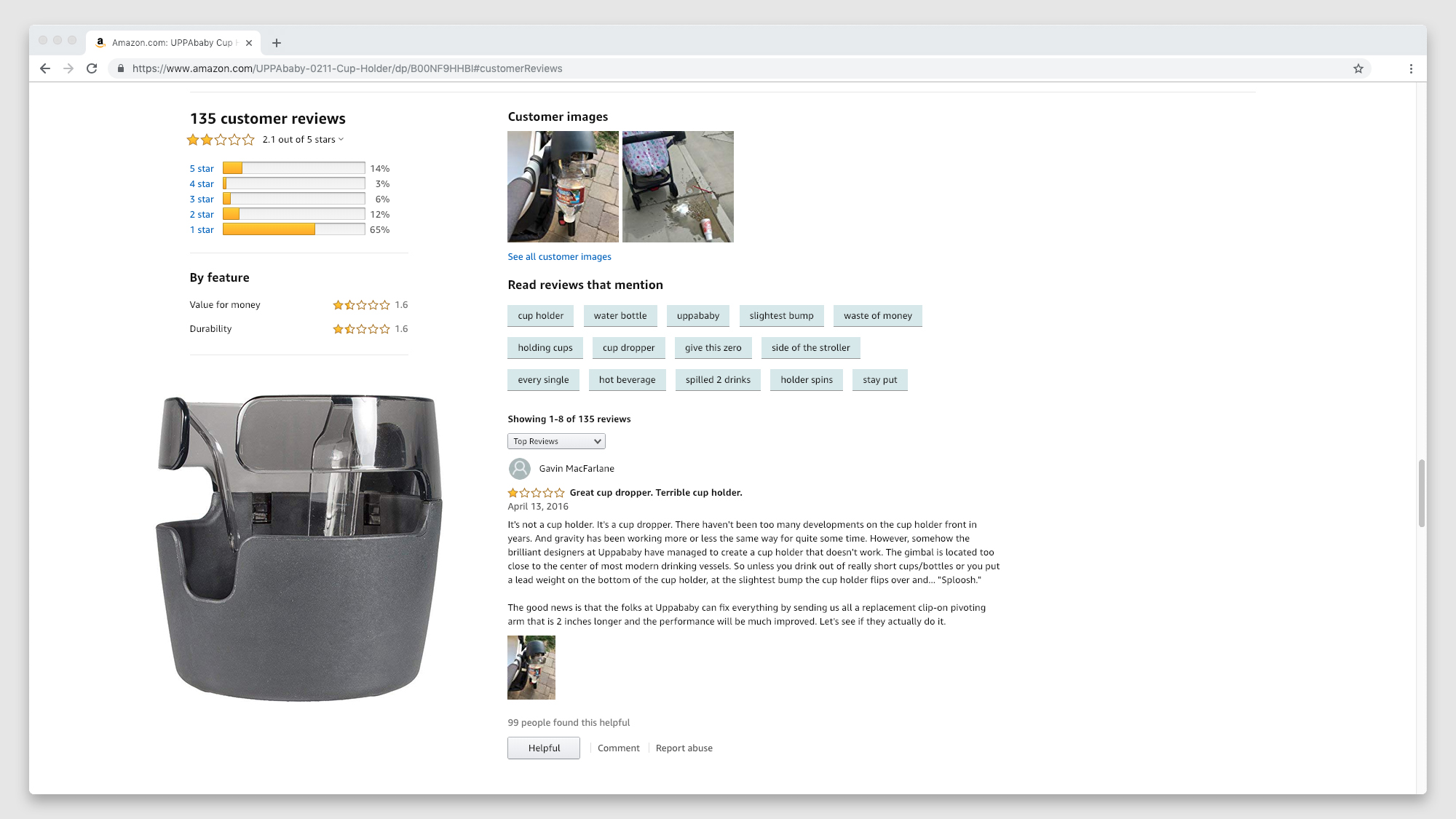 uppababy cup holder reviews