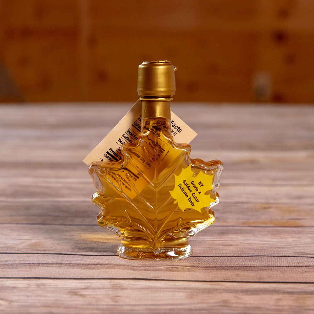 Bechard's PURE Maple Syrup Decorative Glass Container- Maple Leaf