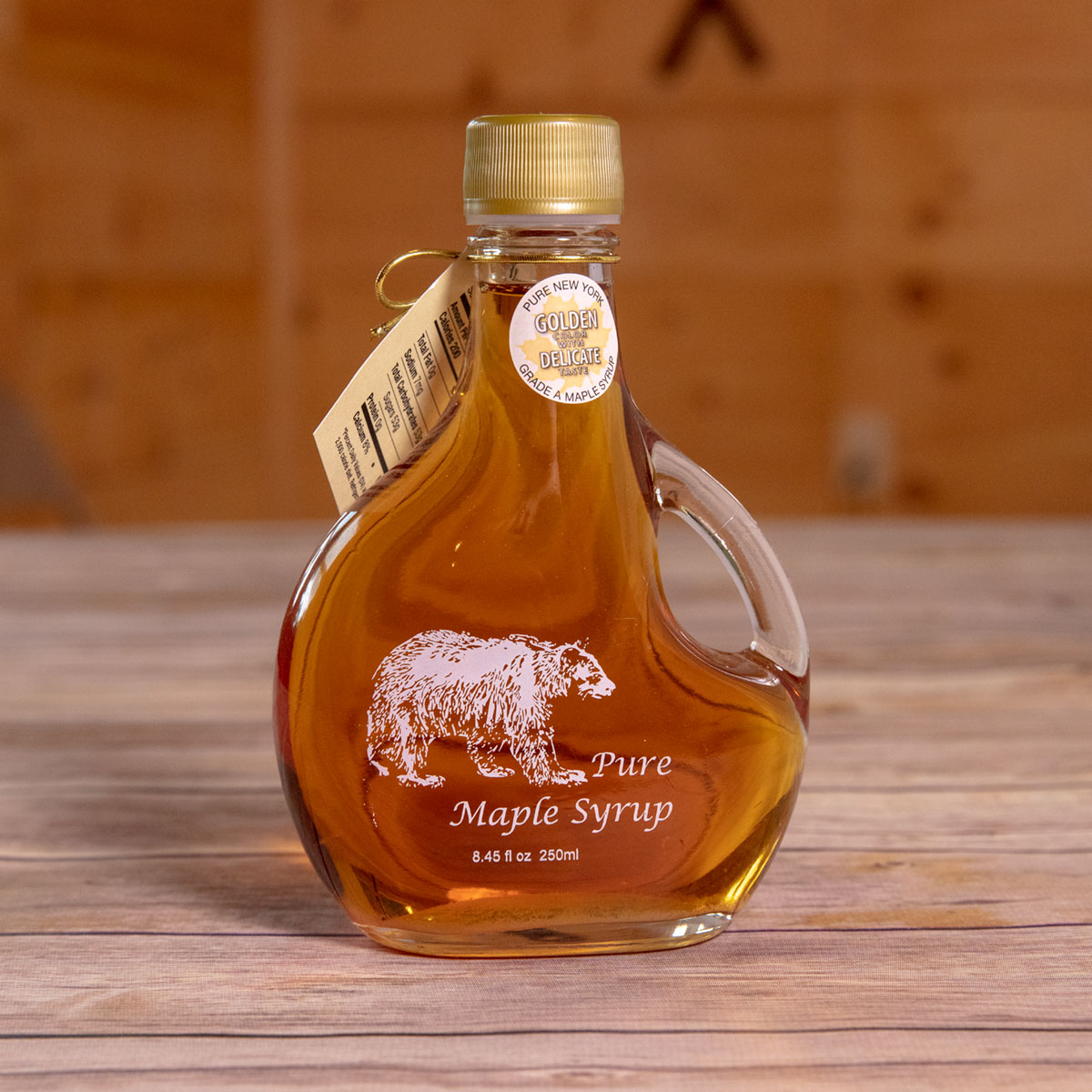 Bechard's PURE Maple Syrup Decorative Glass Jar 8.5 oz - Bear Basquaise