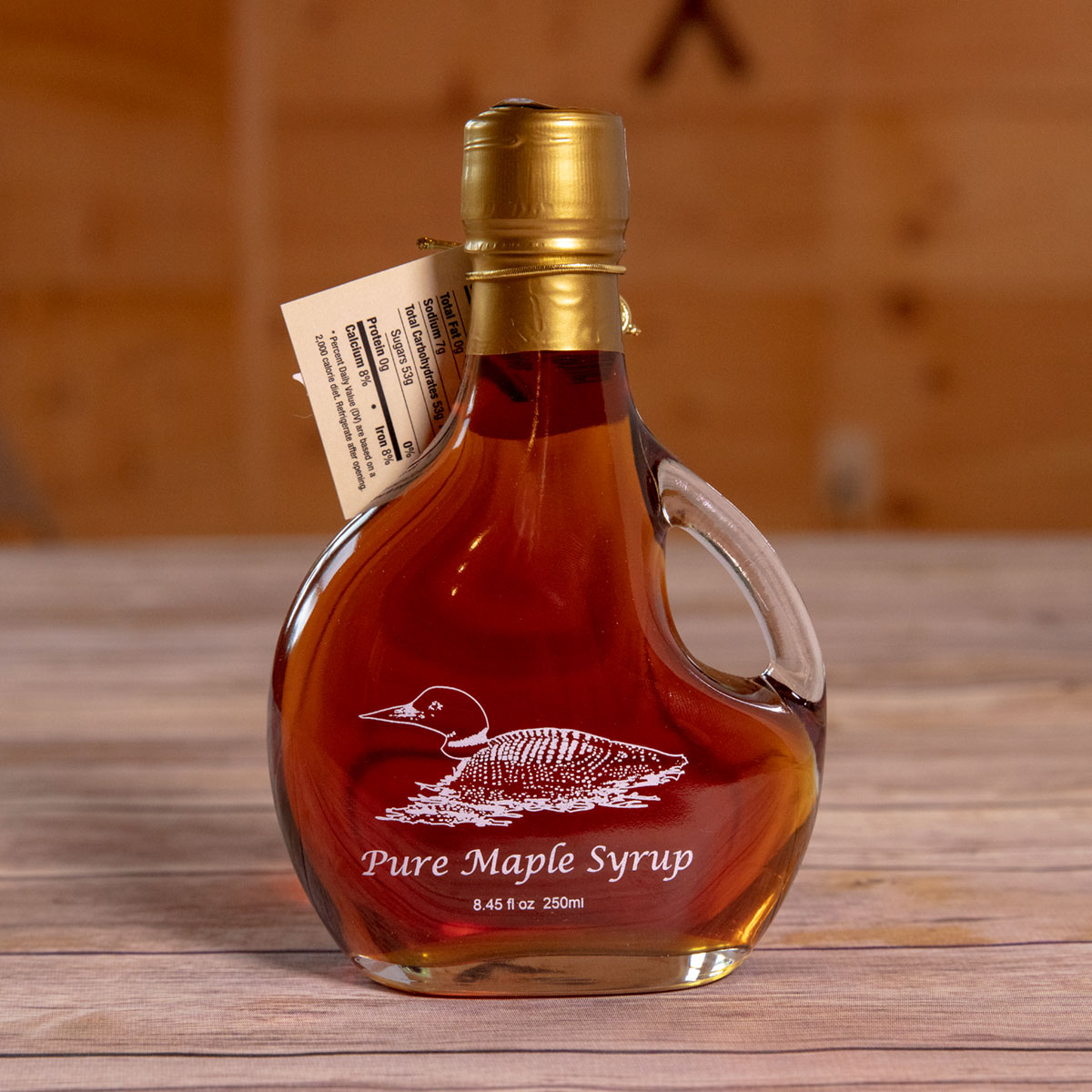 Bechard's PURE Maple Syrup Decorative Glass Jar 8.5 oz - Loon Basquaise