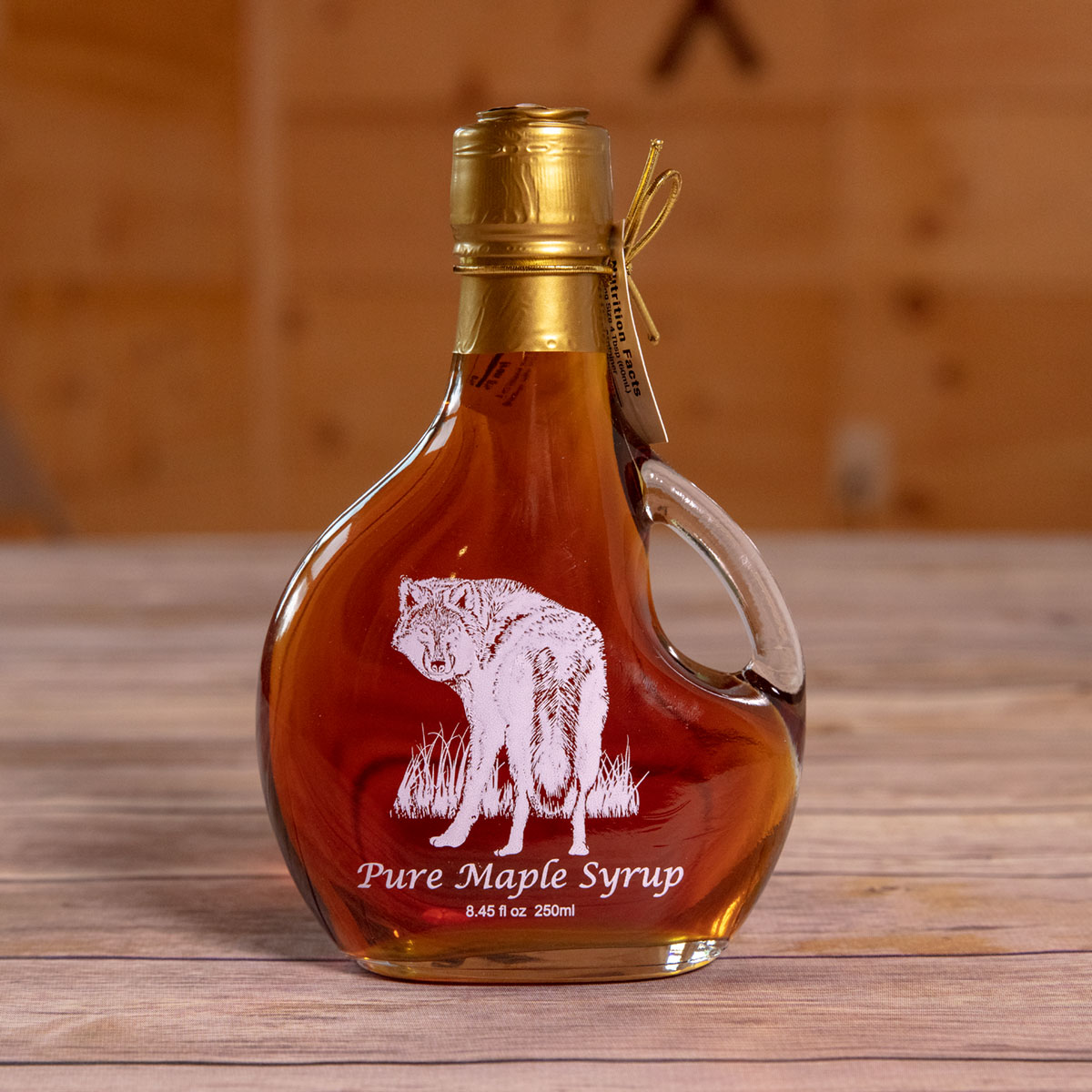 Bechard's PURE Maple Syrup Decorative Glass Jar 8.5 oz - Wolf Basquaise