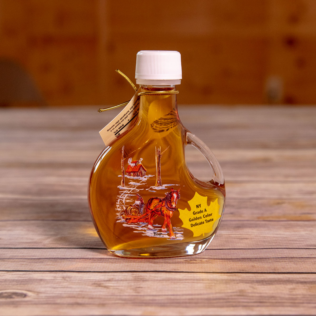 Bechard's PURE Maple Syrup Decorative Glass Jar 8.5 oz - Sugar House Basquaise