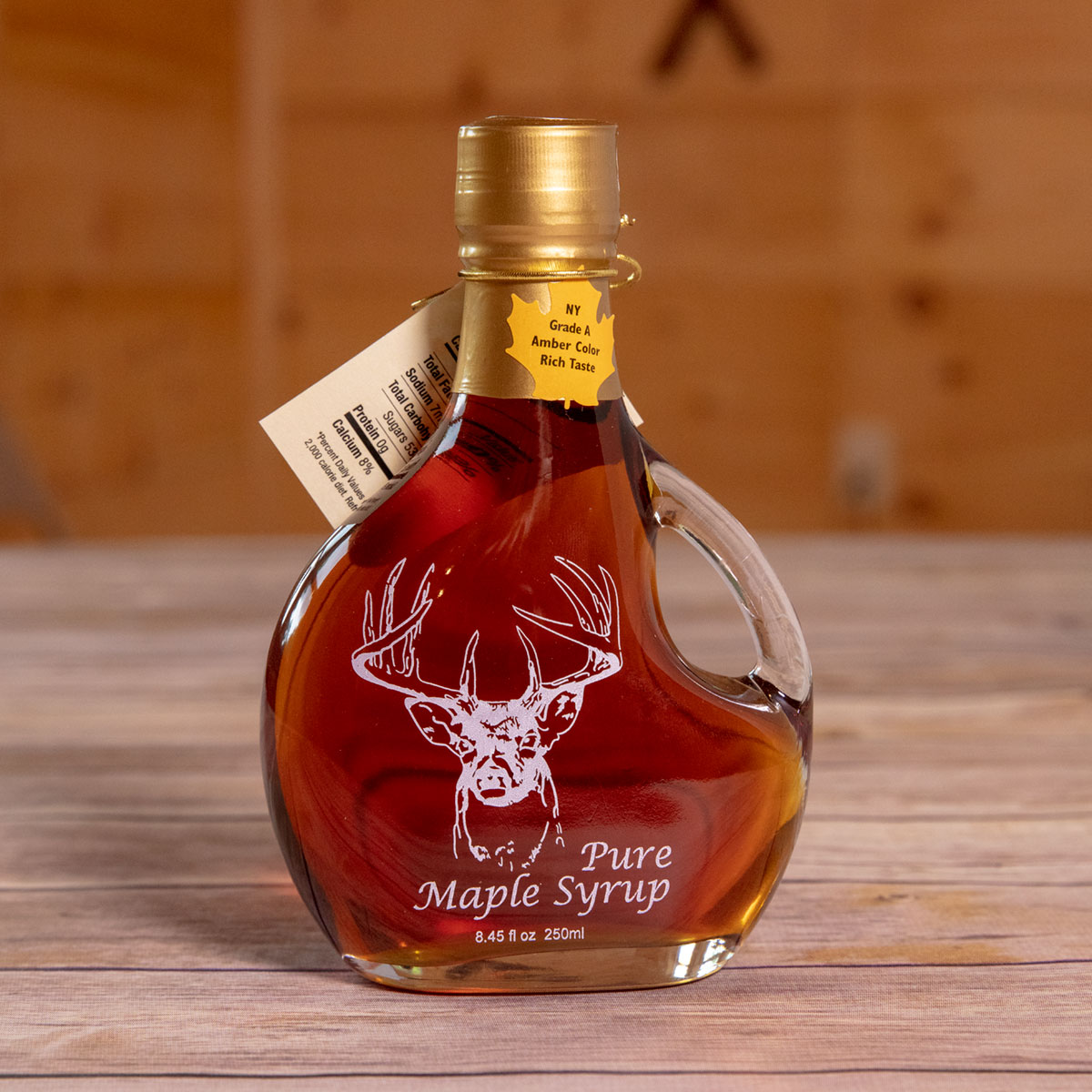 Bechard's PURE Maple Syrup Decorative Glass Jar 8.5 oz - Buck Basquaise
