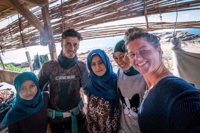Ellis and a berber family in Imsouane Morocco