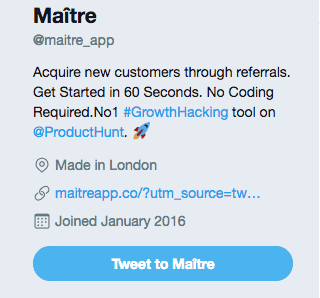 Social media bio link