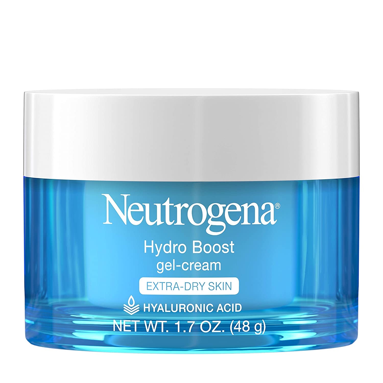 A blue and white jar of Neutrogena Hydro Boost.