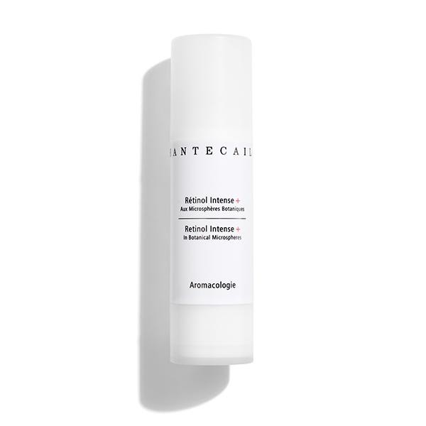 A white thin bottle of Retinol Intense cream.