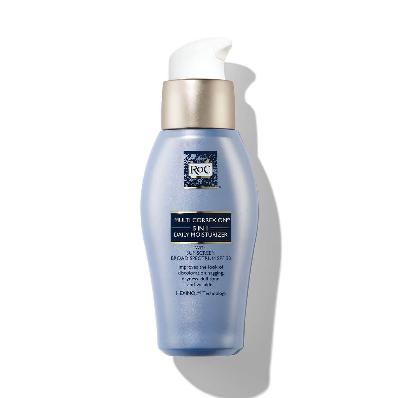 A blue pump bottle of ROC Multi Correxion.