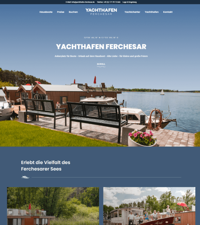 Website Mockup der Website yachthafen-ferchesar.de