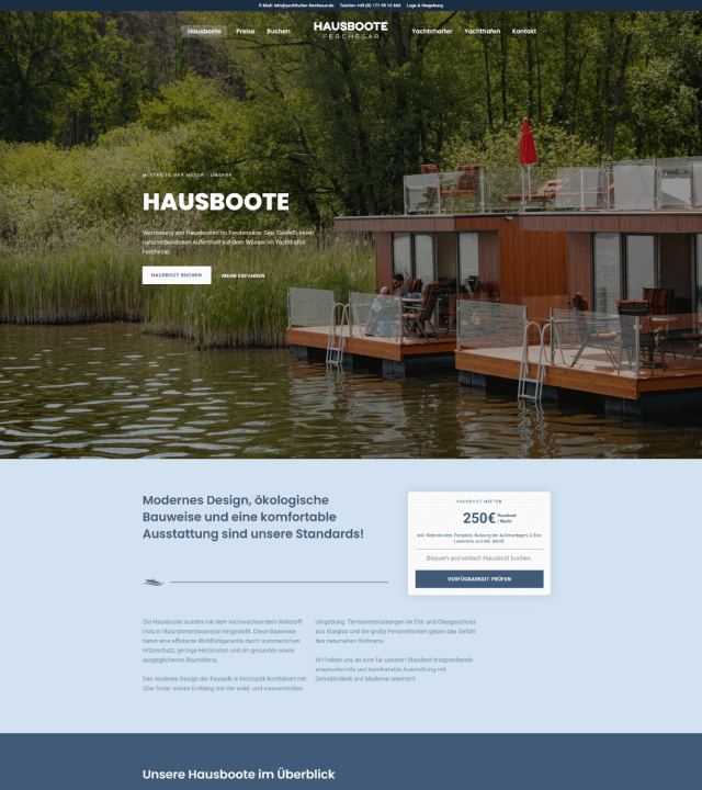 Website Mockup der Website yachthafen-ferchesar.de