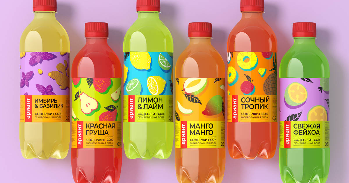 Сладкие газированные напитки Ариант — CUBA Branding