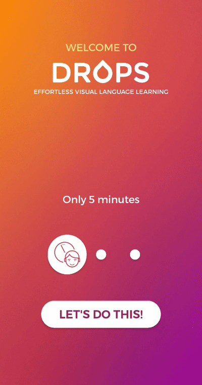 Drop's welcome screen for their mobile app