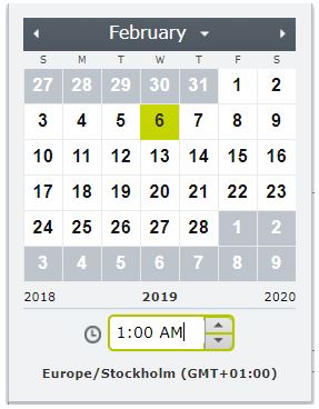 Screengrab from Episerver CMS UI of new Date Picker Enhancements