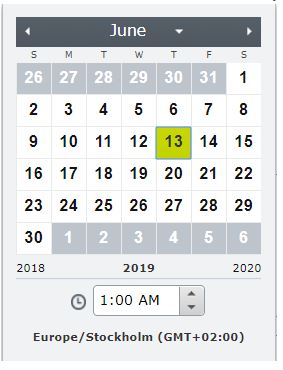 Screengrab from Episerver CMS UI of new Date Picker Enhancements