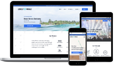 High fidelity ux/ui responsive design mockups for Lonely Whale website