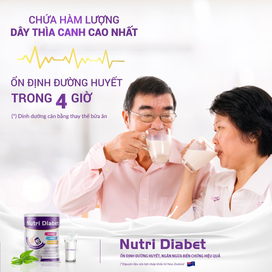 Sữa non Nutri Diabet - Sữa dinh dưỡng dành cho người tiểu đường - Sữa non New Zealand - Hộp 900g - Duy Nhất tại Việt Nam giá cạnh tranh