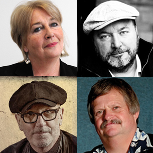Poetry and Jazz image of Mal Pope, Nicola Heywood-Thomas, Siôn Tudor Owen and Geoff Eales.