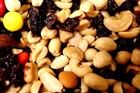 Large pile of a trail mix snack