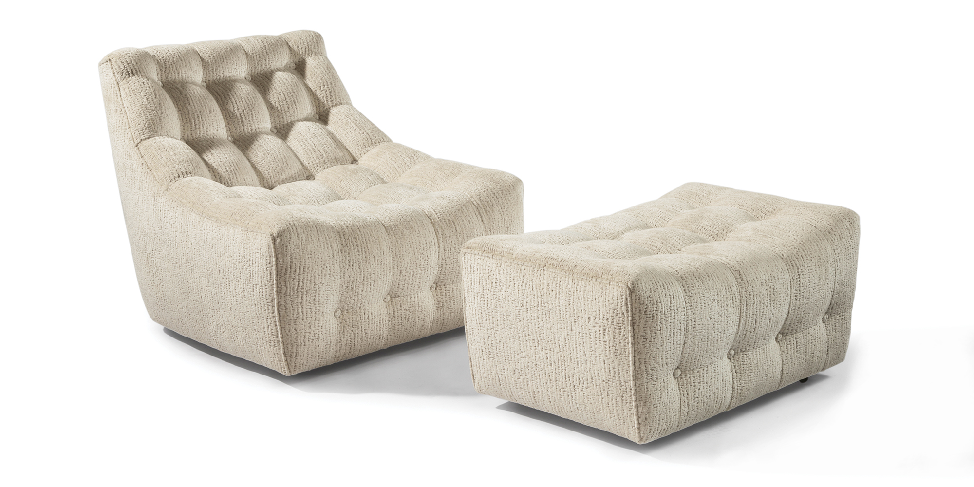 Tommy Tufted Lounge Chair and Ottoman