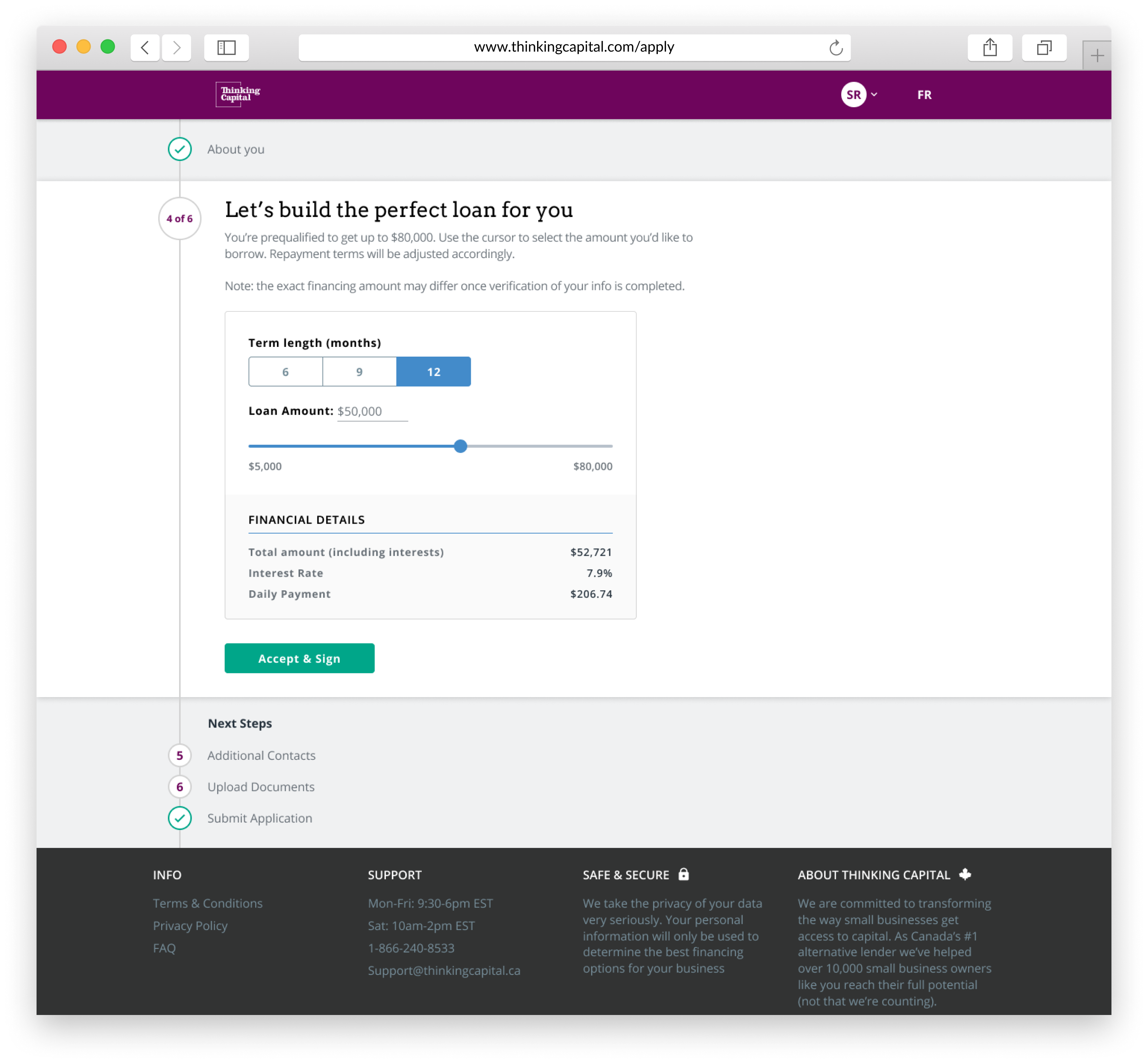 Offer Customization Page