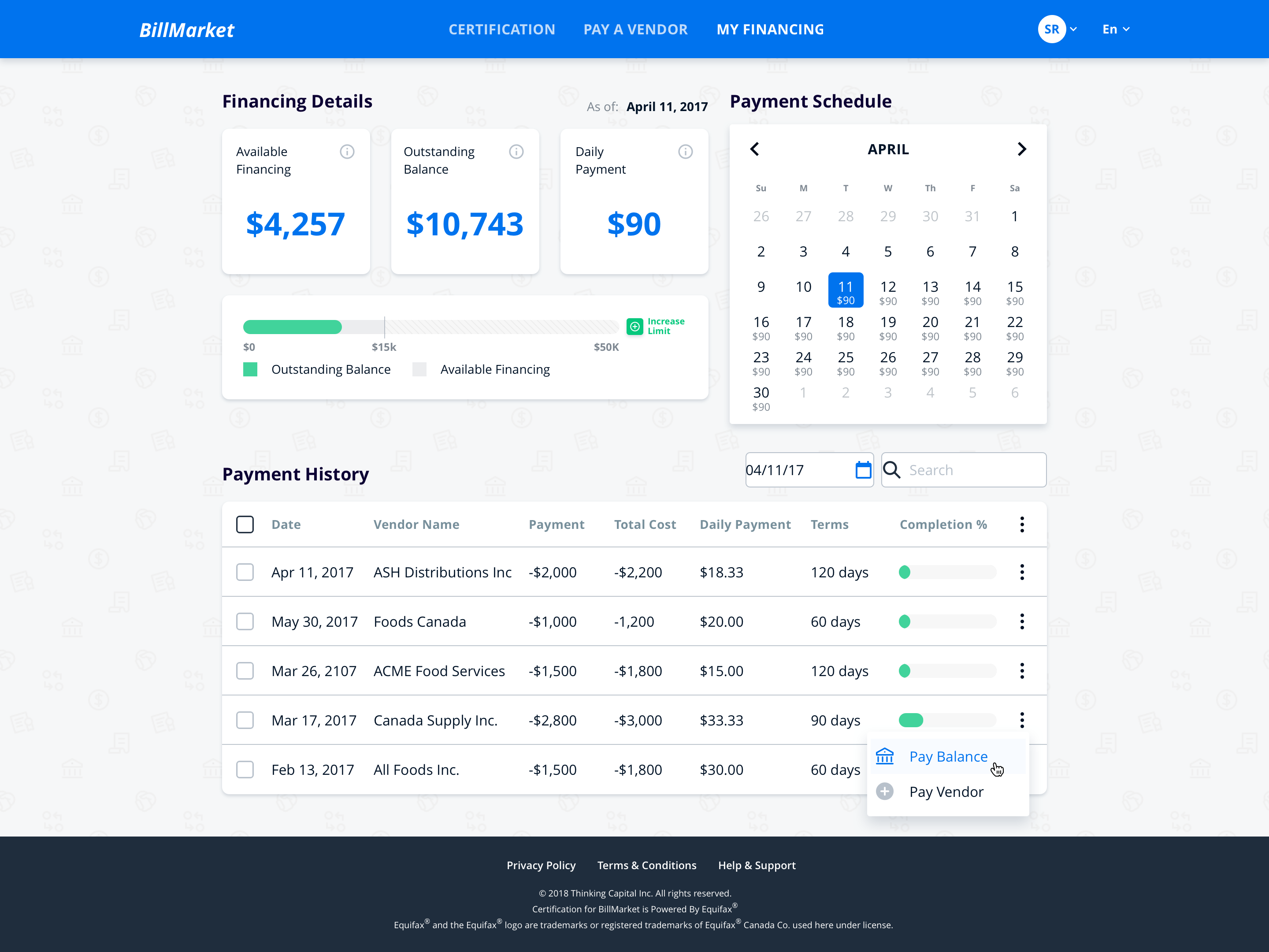 testable version of the financing details 1.0