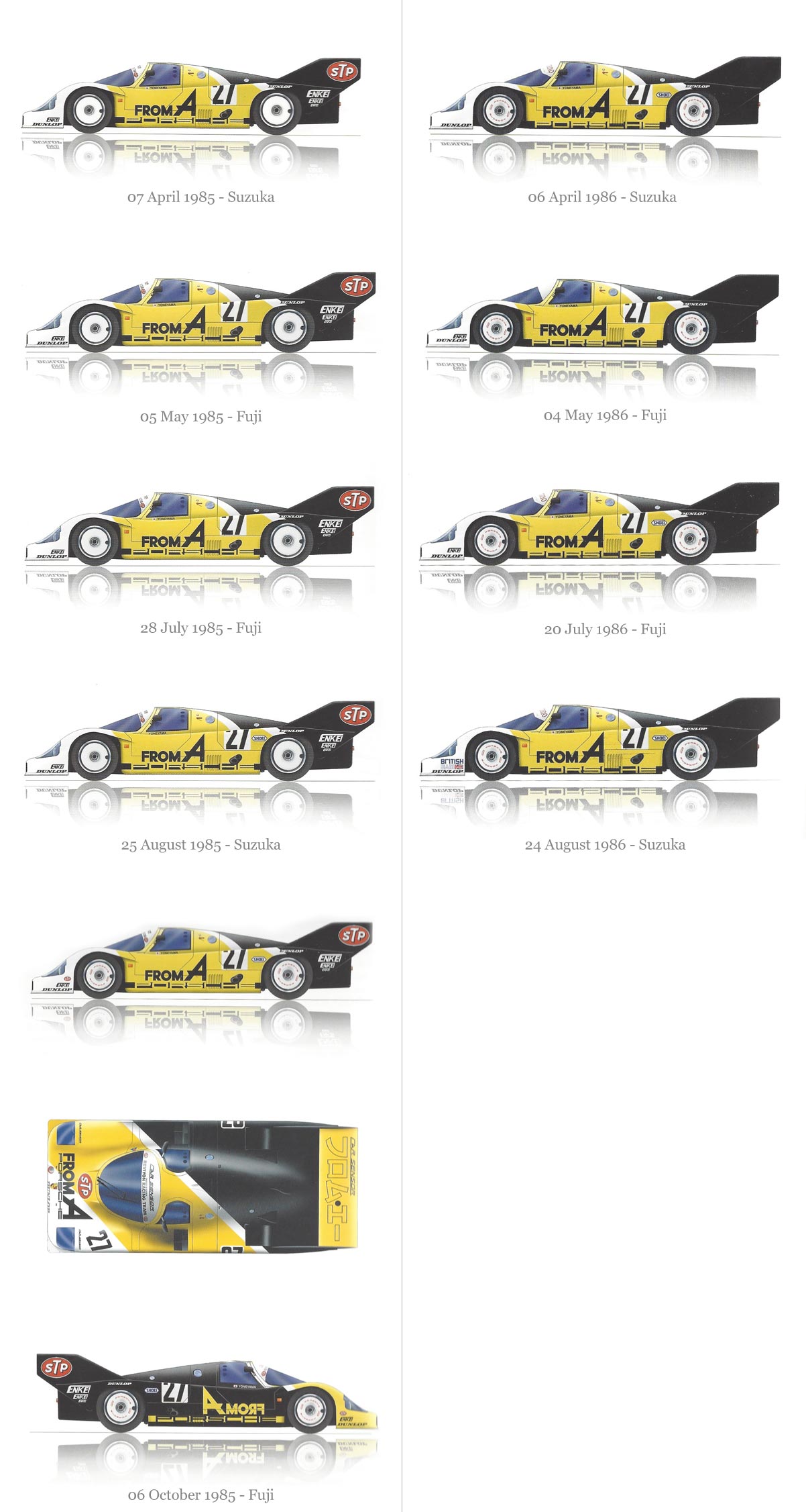 1985 - 1986 Nova Racing livery designs