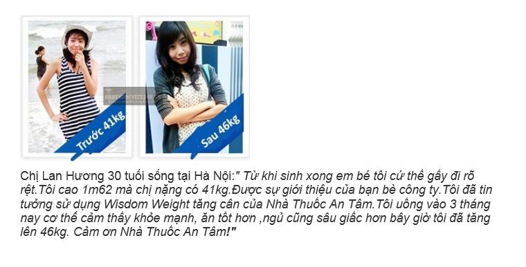 Phản hồi của khách hàng sau khi dùng thuốc tăng cân Wisdom Weight 3
