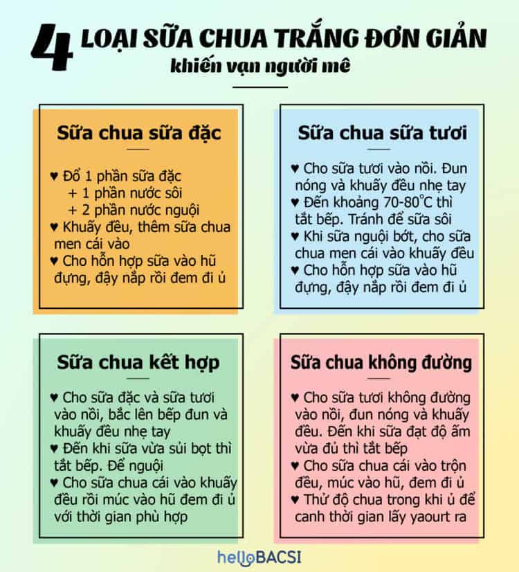 Cách làm sữa chua trắng đơn giản
