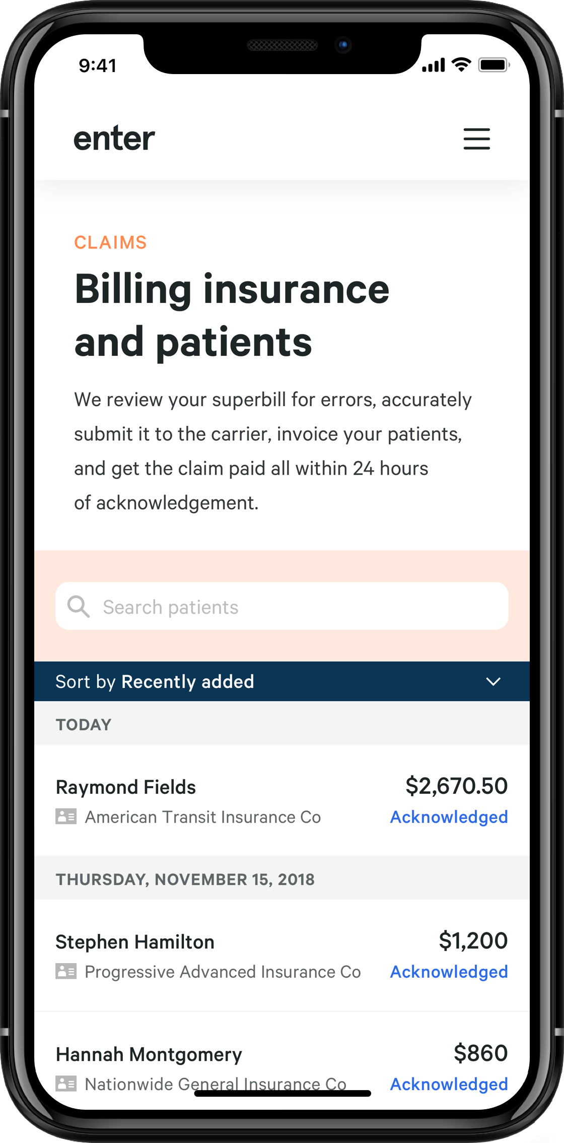 Enter web app demo