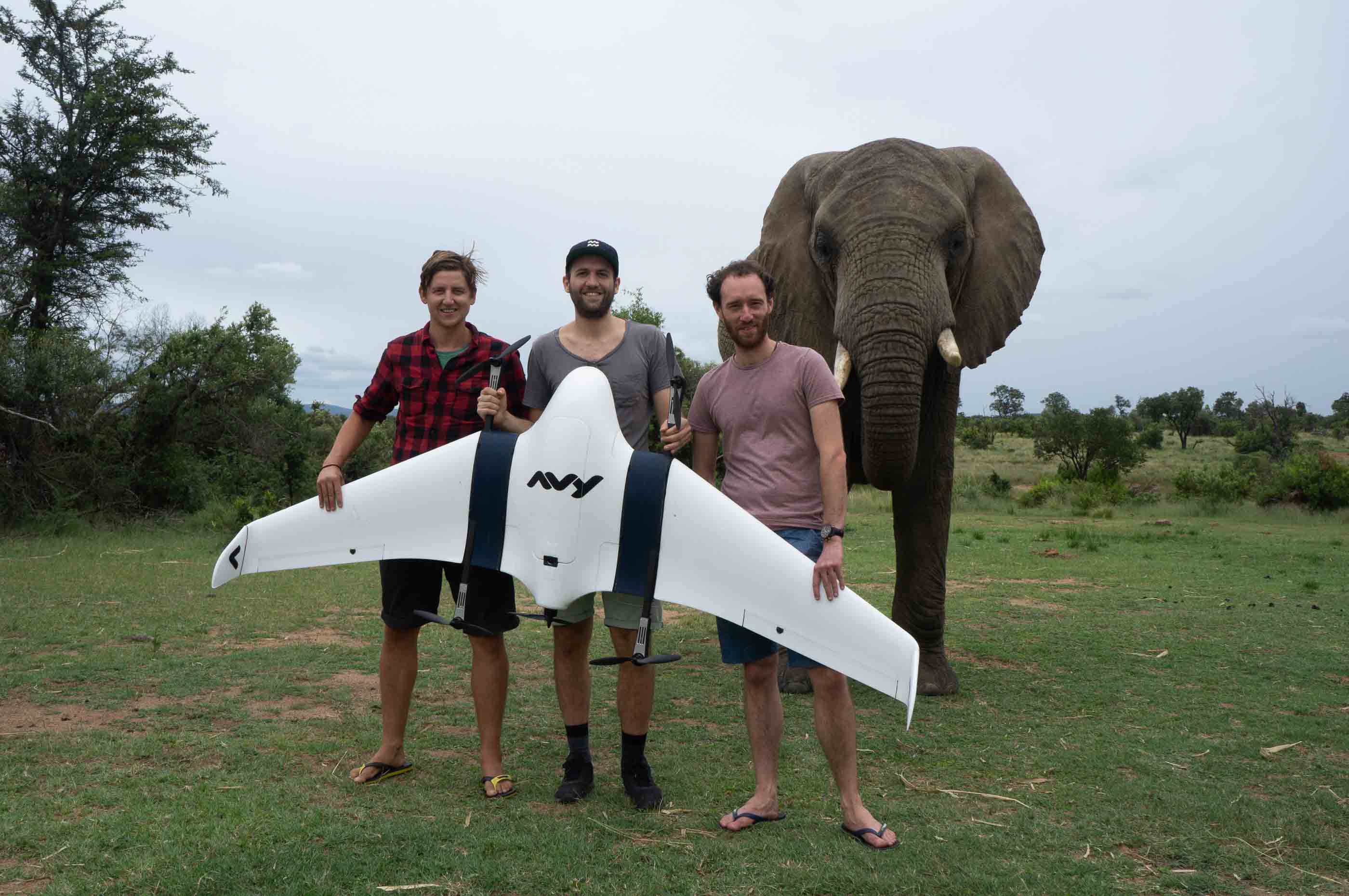 The team with the drone and elephant