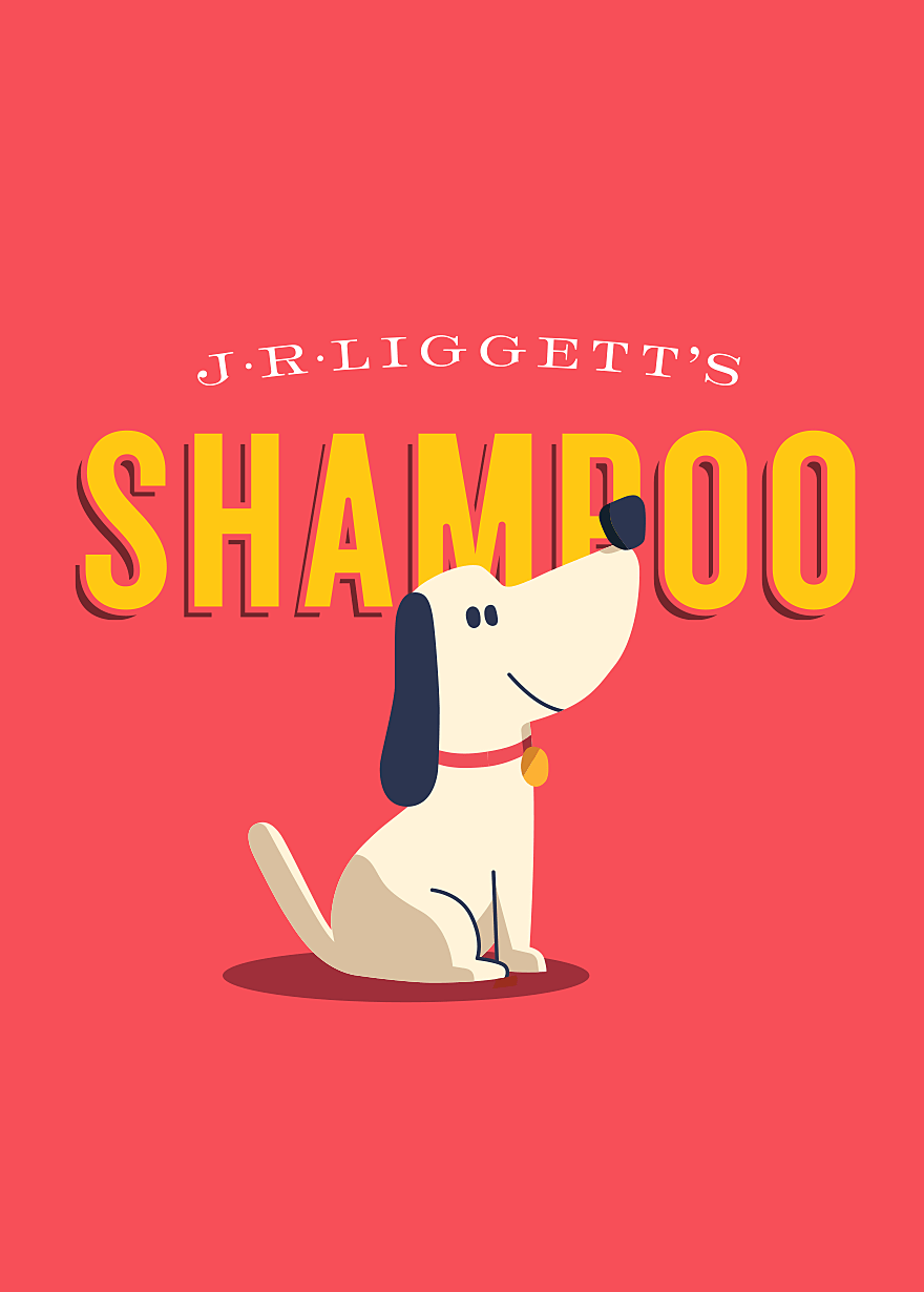 Illustration of a cute dog for J.R. Liggett’s Pet Shampoo bars