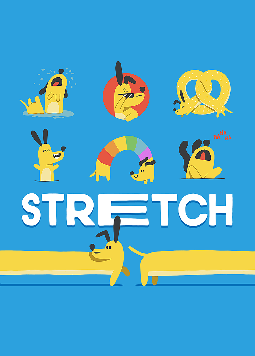 Facebook Messenger animated stickers - A dog named stretch