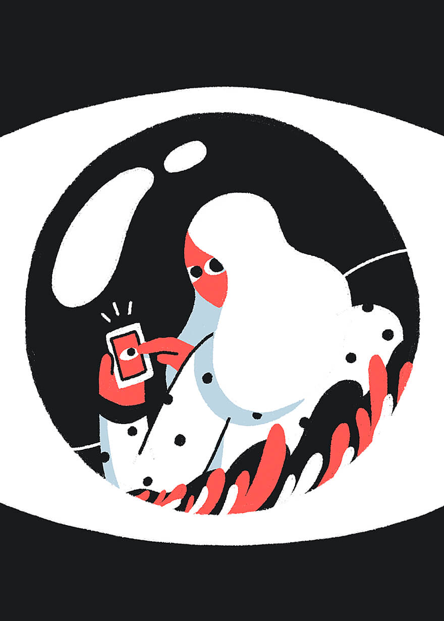 Illustration of an eye staring - privacy versus privacy