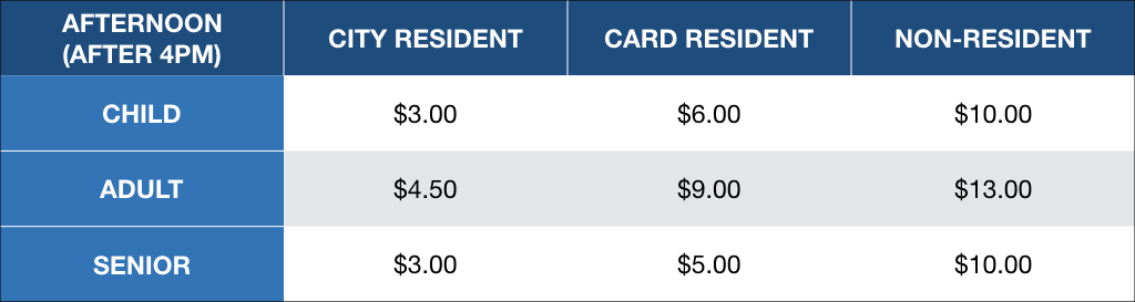 aqua park pricing afternoon