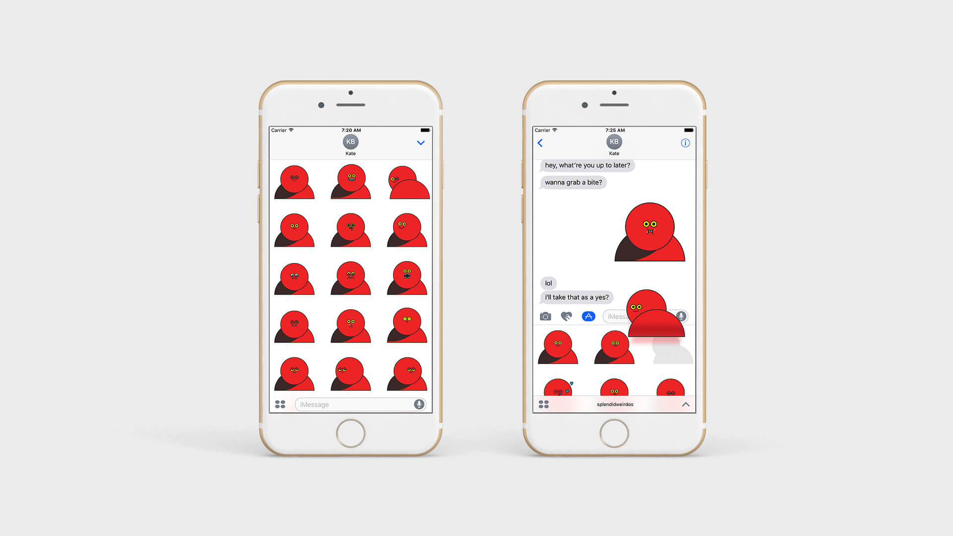 Splendid Weirdos Apple iPhone iOS messages animated sticker pack