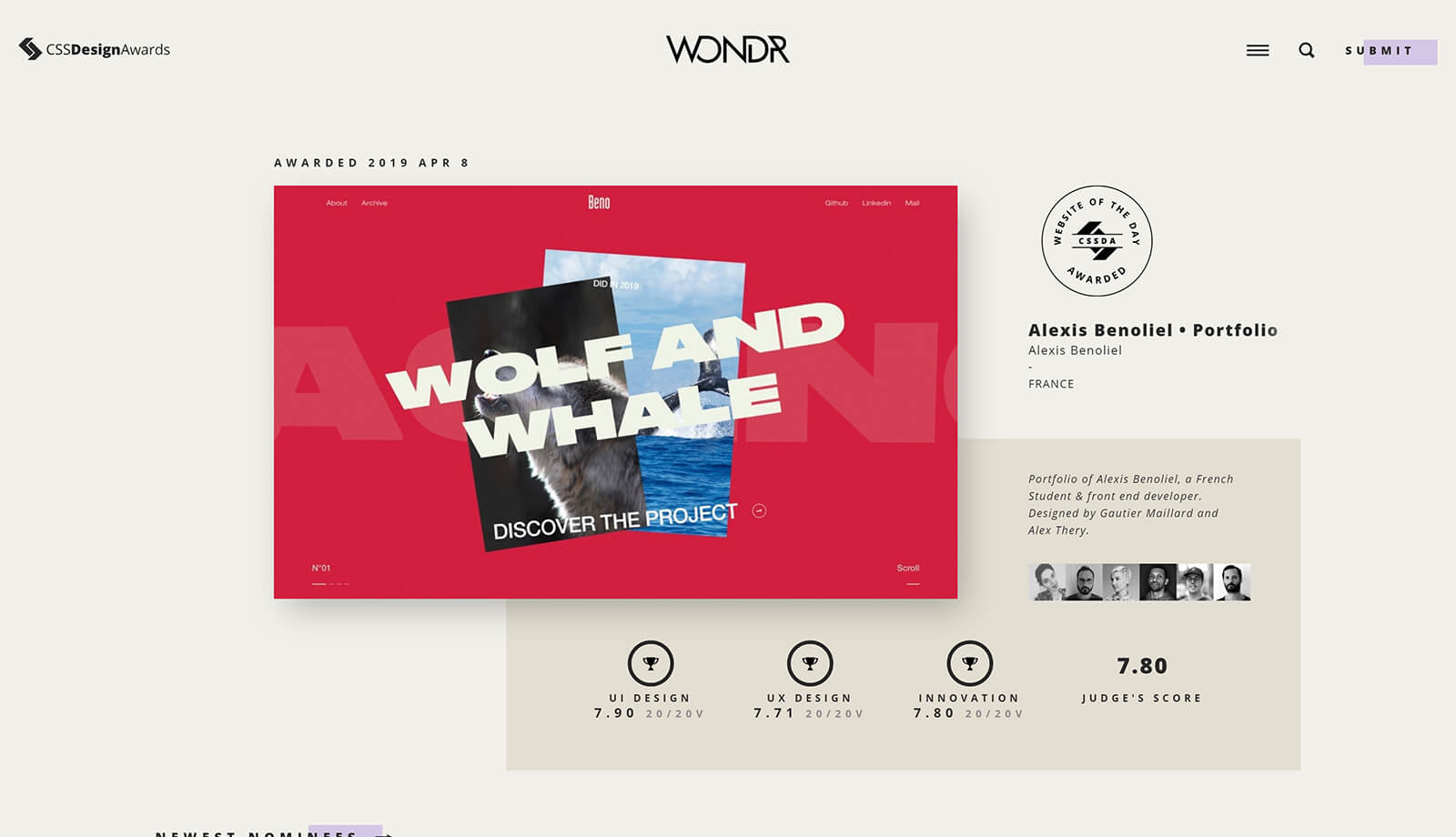 CSS design awards