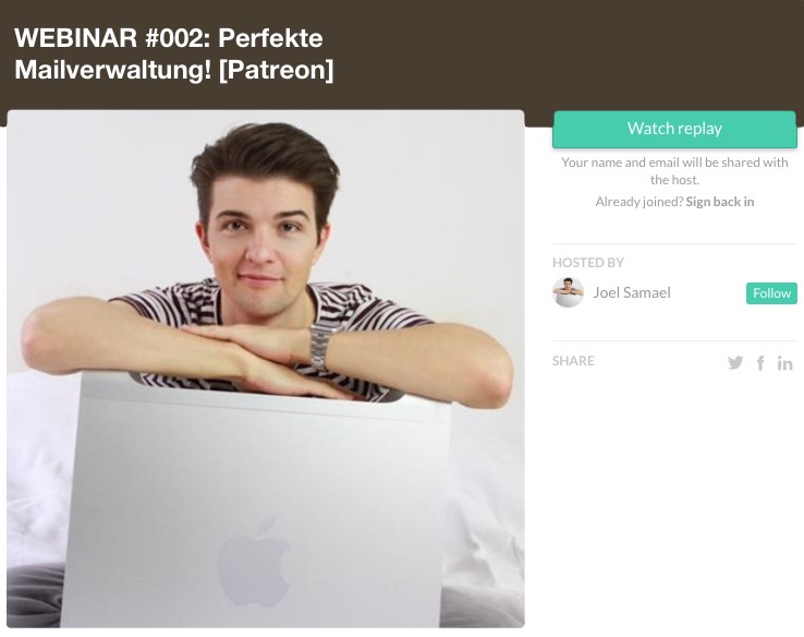 Jocr Webinar Mailverwaltung
