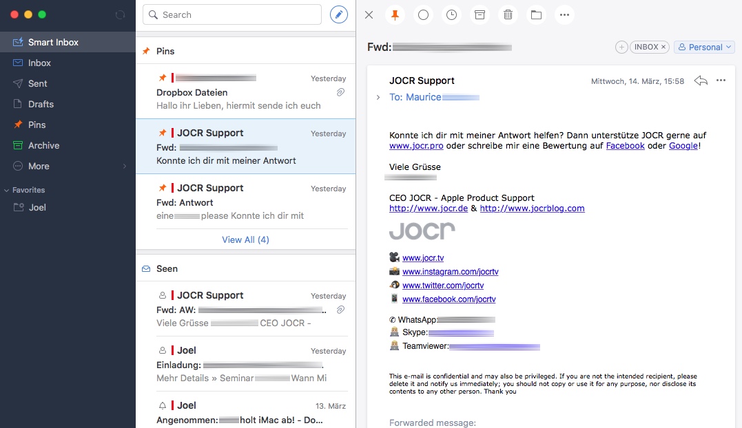 Jocr E-Mail Spark