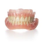 Full set of upper and lower dentures