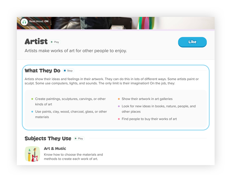 Image of read aloud feature for students with reading difficulties.
