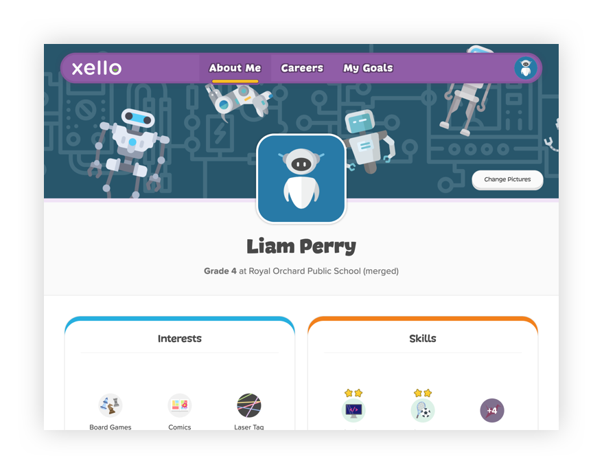 Fun avatars and customized backgrounds.