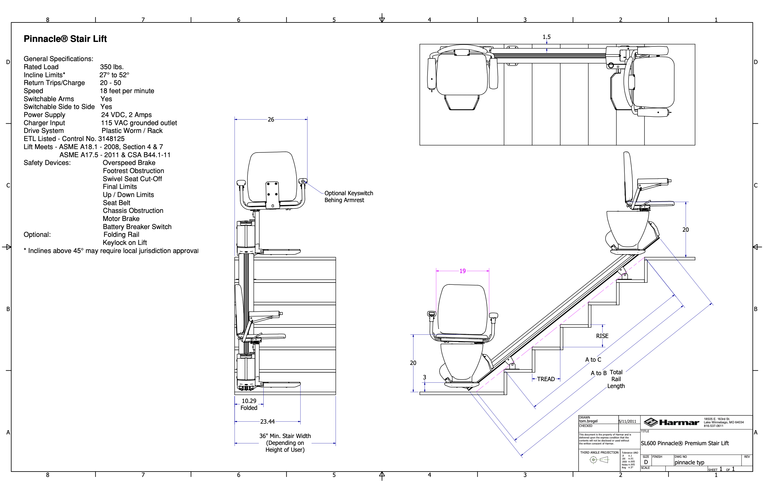 Harmar Pinnacle SL300 Stairlift Access Solutions, Inc.