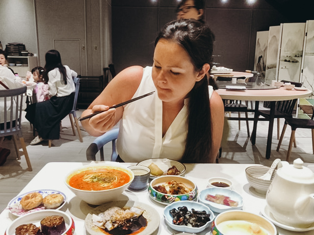 Enjoying Hong Kong food