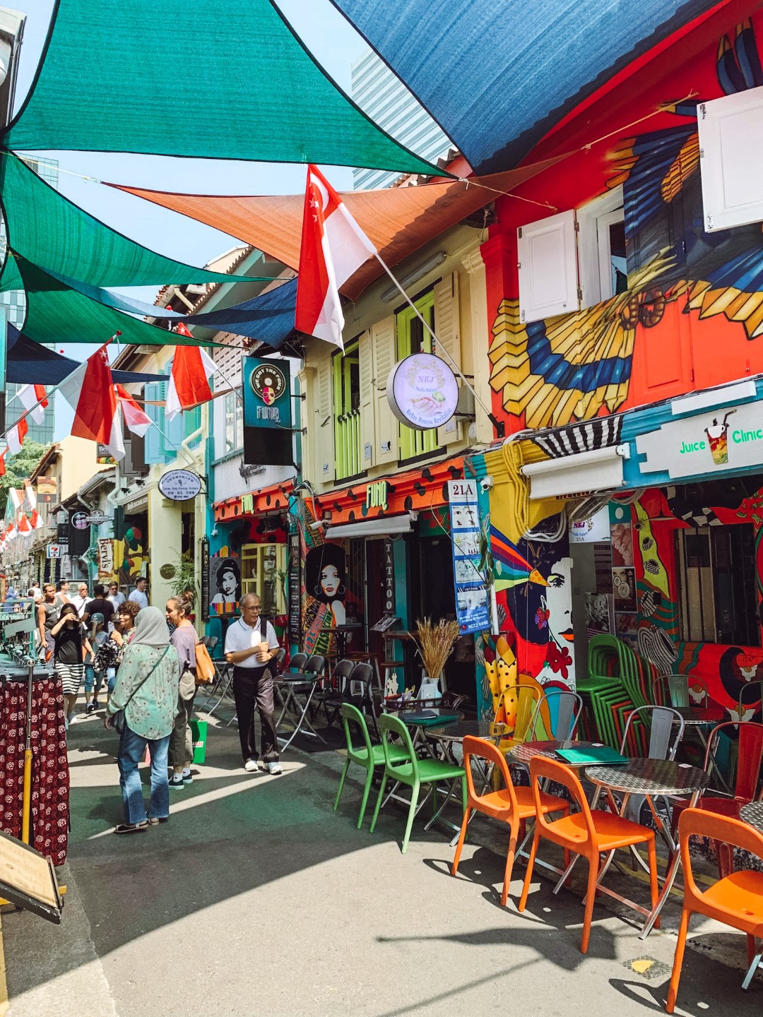 The bright and colorful Haji Lane, Singapore