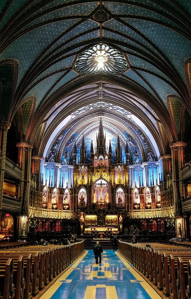 the interior of the notre dame basilica of montreal