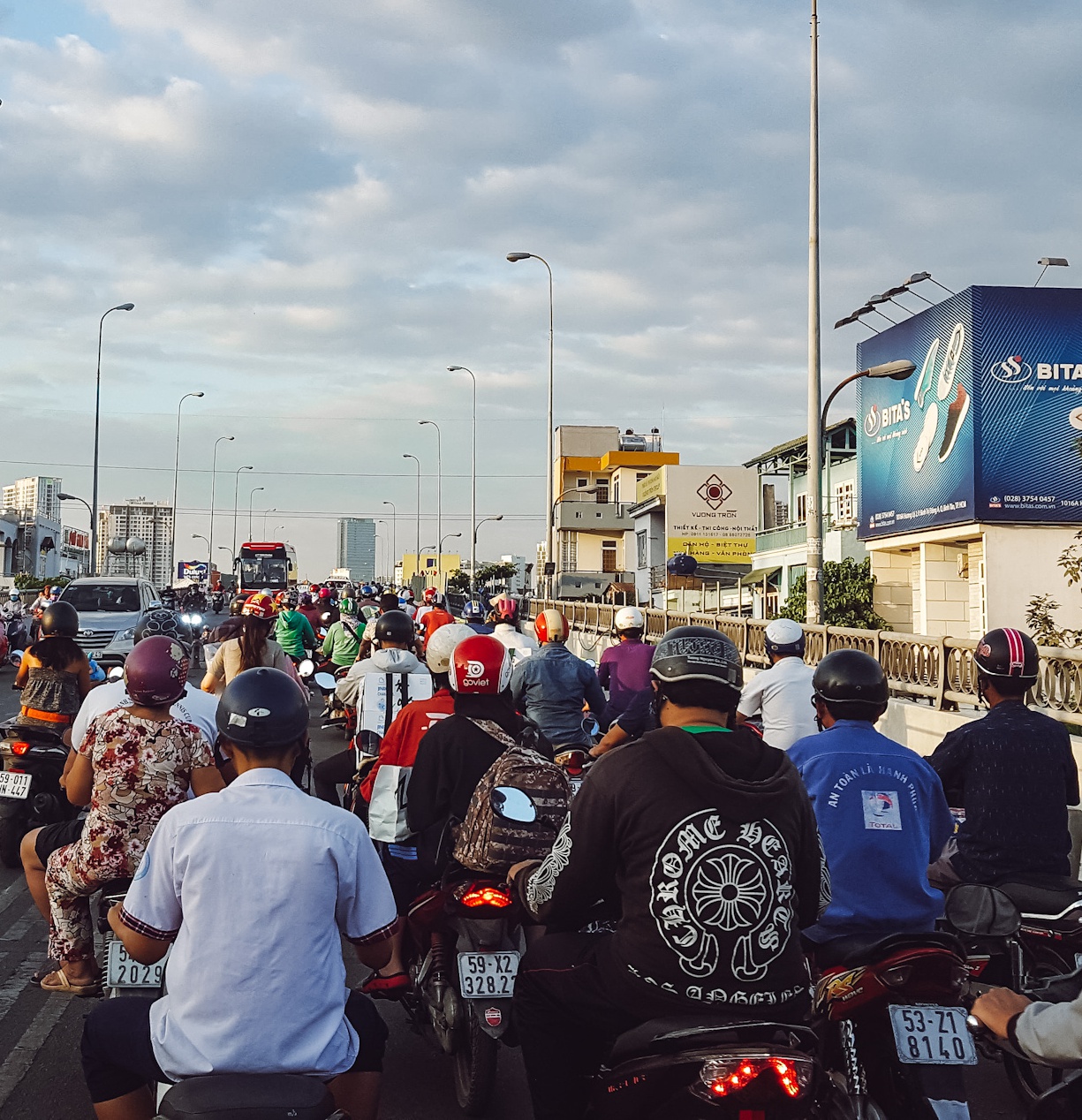 A lot of motorbike traffic in Ho Chi Minh City