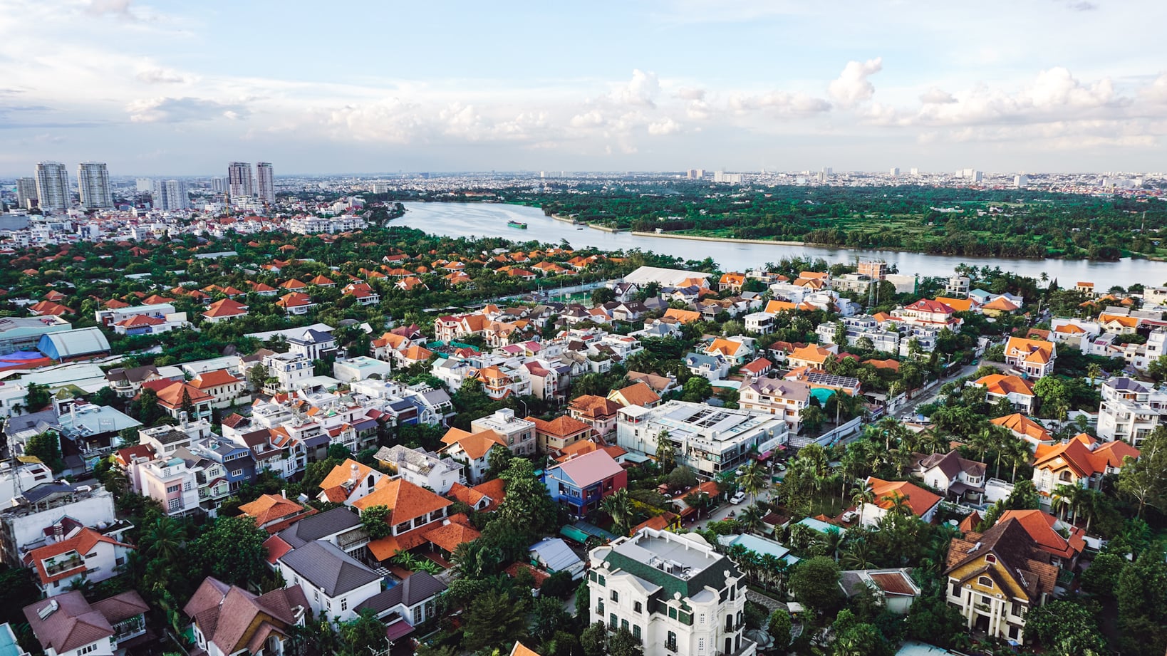 rooftop view of Thao Dien, expat neighborhood in Ho Chi Minh City, Vietnam