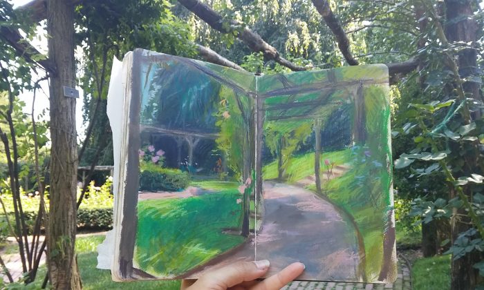 Diana Corvelle sketchbook for Sugarlift's sketchbook show in the Epoch Times
