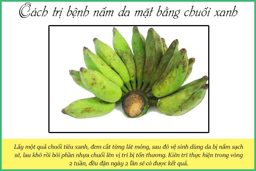 chuối xanh trị nấm da mặt