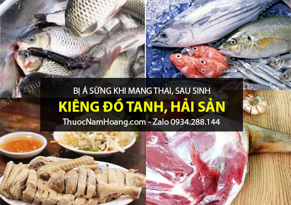 đẻ xong bị á sừng kiêng ăn gì